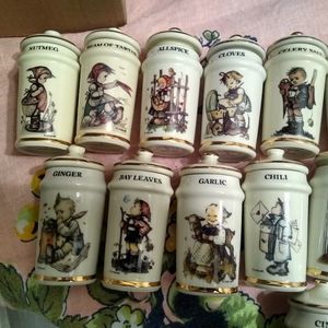 Vintage M.J. Hummel Spice Jars w/ shelves